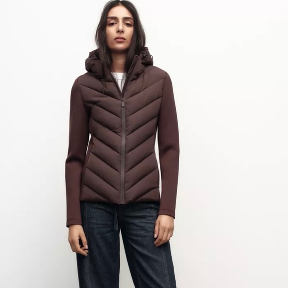 Zara Jackets & Blazers - ZARA contrast puffer jacket in brown size M
